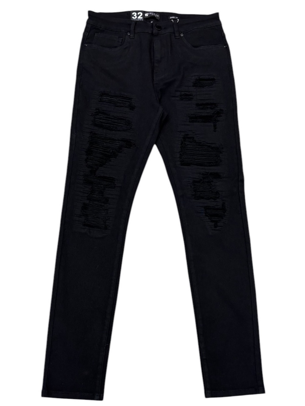 Waimea Distressed Black Men's Skinny Jeans